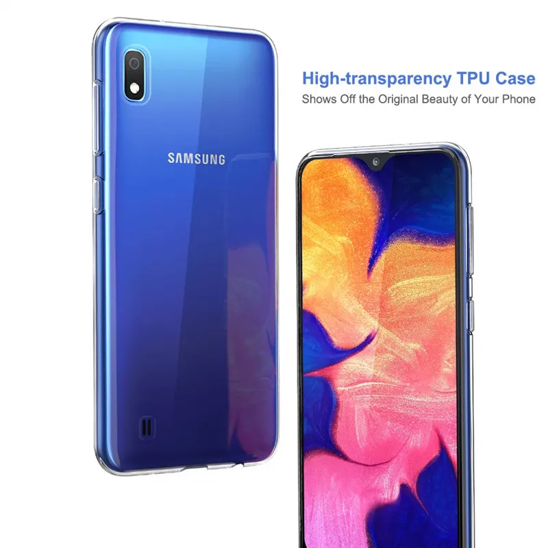 Чехол для Samsung A10 мягкая прозрачная силиконовая задняя крышка из ТПУ чехол