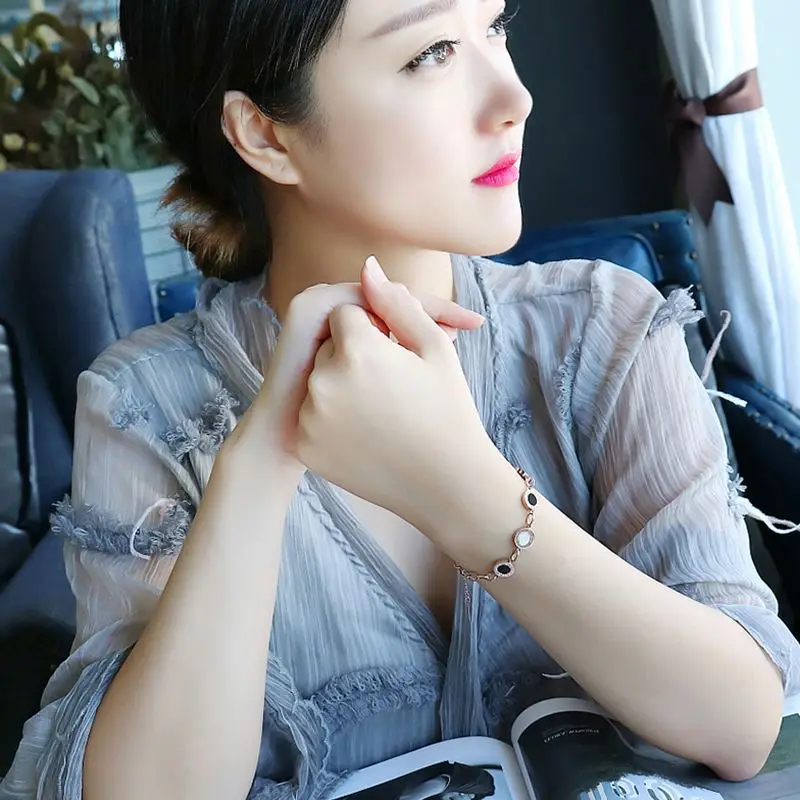 Женский браслет из нержавеющей стали 316L с фианитами|Ожерелья подвеской| |