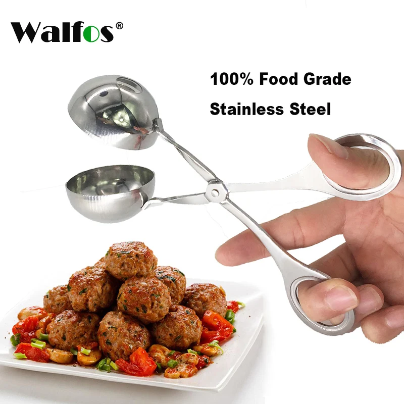 WALFOS FOOD GRADE Stainless Steel Convenient Meatball Maker Stuffed Clip DIY Fish Meat Rice Ball |