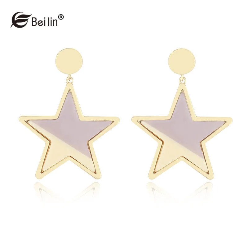 2018 новая звезда розовый фиолетовый кулон ацетат Япония и Южная Корея серьги