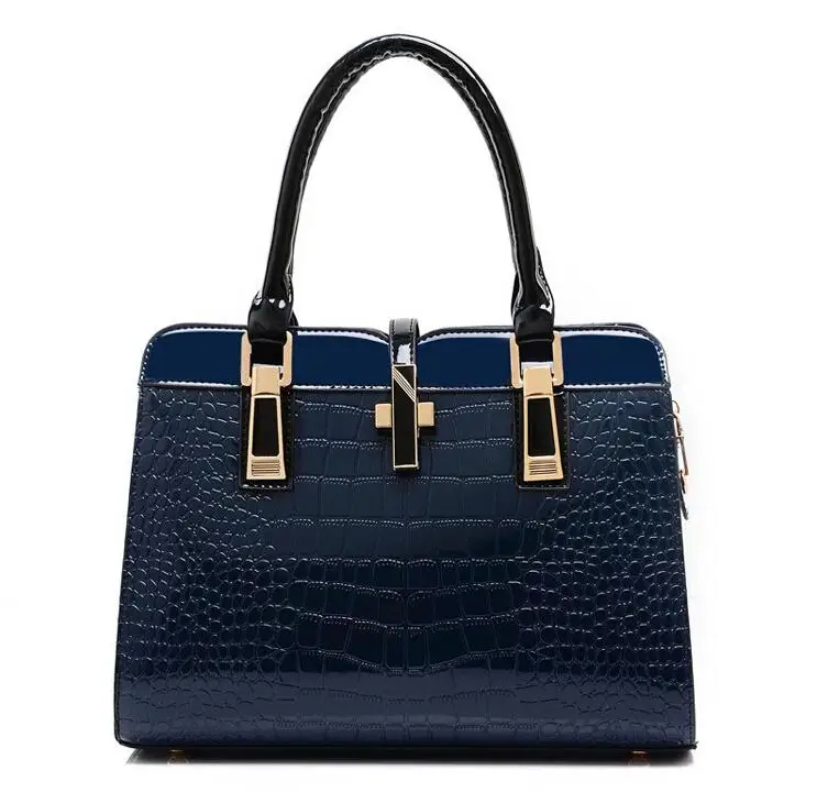 Bolsas мода роскошный топ крокодил зерна лакированные женщины сумку дамы высокое