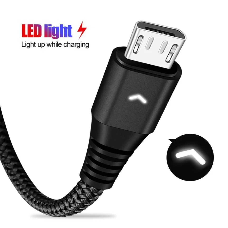 Светодиодный USB кабель для зарядки Micro Usb 2A Micro-usb Mikro Kablo Samsung A10 M10 A6 J4 J6 J7 Nokia 3 1 HTC Sony |