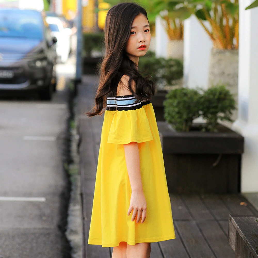 Платья для девочек-подростков 2019 г. летнее хлопковое детское праздничное платье