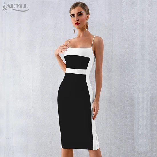 Black Adyce новое летнее Бандажное платье для женщин Vestidos сексуальное облегающее платье на бретельках без рукавов Клубное платье миди вечерние платья знаменитостей - Цвет: Black