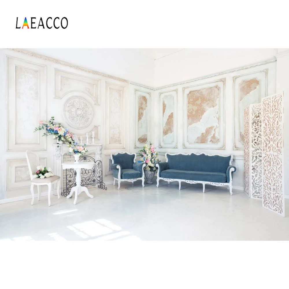 Фотофон Laeacco для гостиной стеклянный дом солнечный свет диван растения