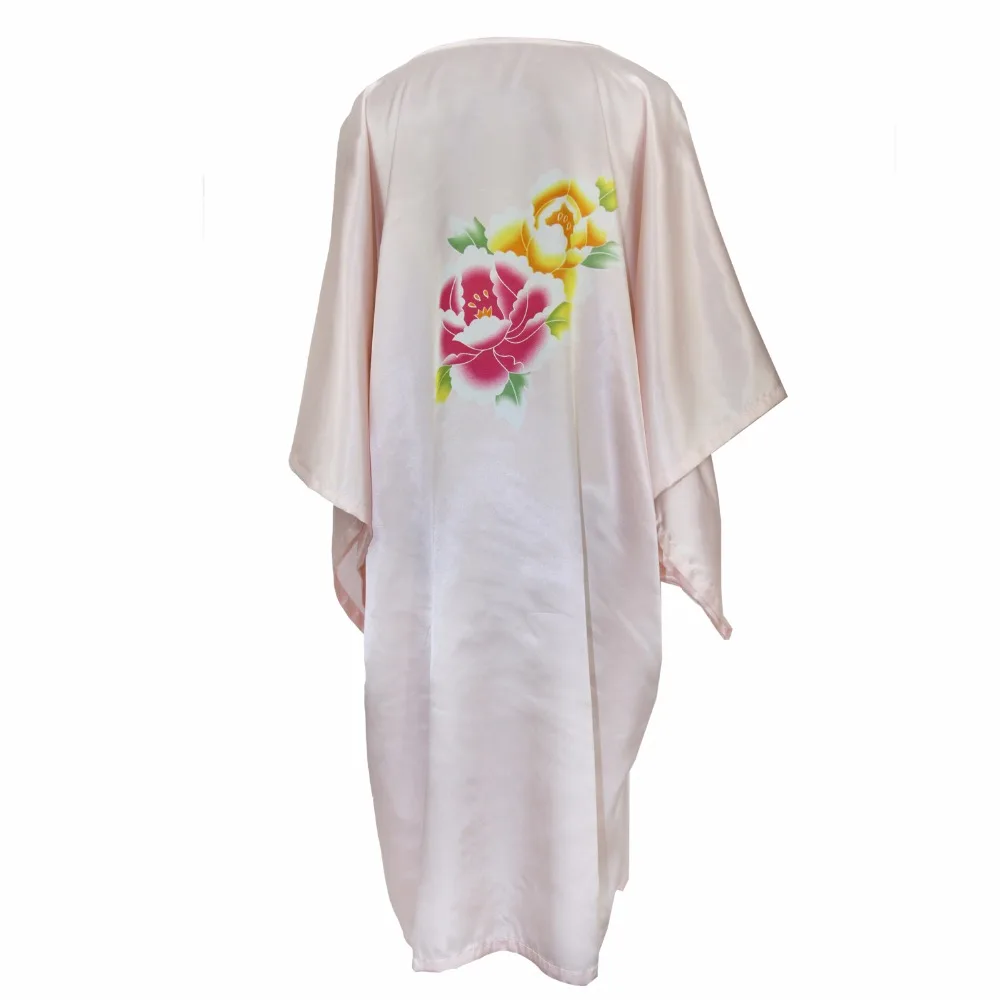 Халат женский из искусственного шелка с зеленым павлином|plus nightgown|night dresssleepwear night