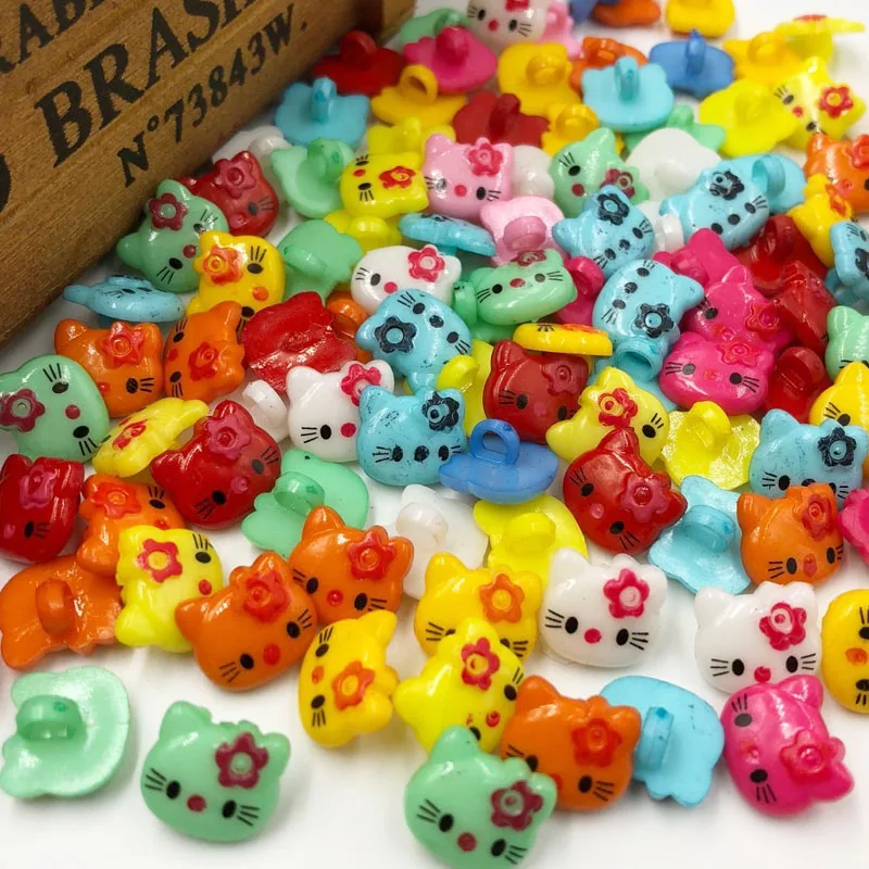 100 шт. пластиковые пуговицы для детской одежды 14 мм|cat buttons|buttons buttonscat sewing button |