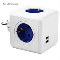 smart home power cube socket 2 round pin eu smart plug 2 usb fast ports adapter power strip 1 5m extension cable socket for home