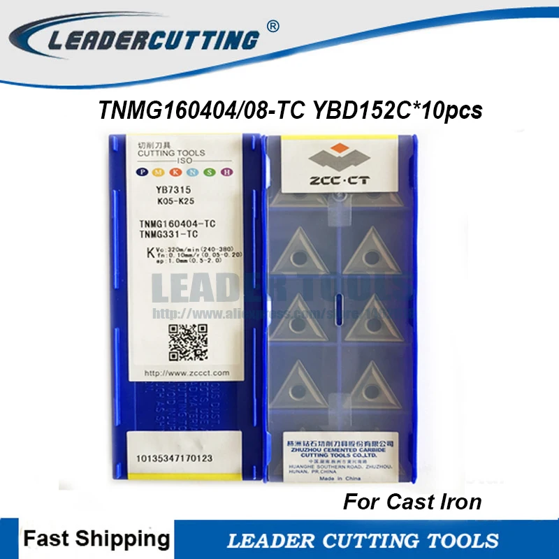 TNMG160404 TC TNMG160808 YBD152C * 10 шт. ZCCCT поворота вставки лезвия для держатель MTJNR/WTJNR