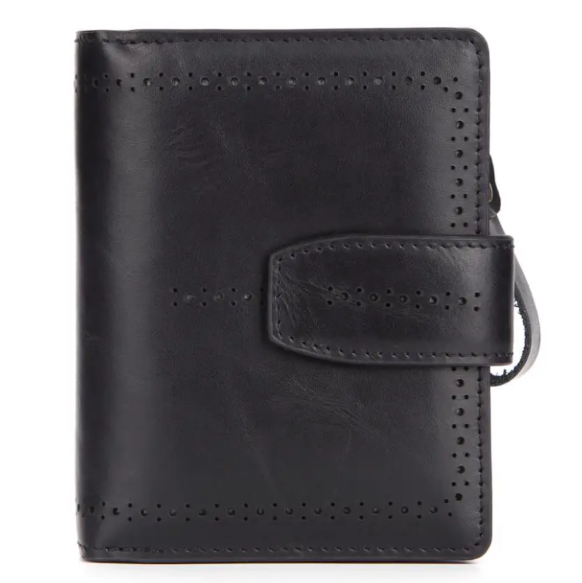 Black Lady Wallet GENODERN, RFID, Модный женский кошелек из натуральной кожи с отделением для монет, женские кошельки, женская сумка для денег, короткий кошелек для женщин - Цвет: Black Lady Wallet