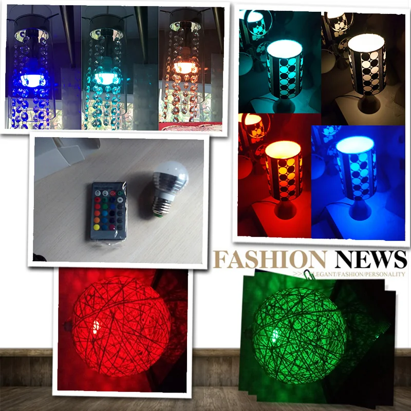 E27 E14 GU10 светодиодный RGB светильник 110 В 220 5 Вт прожектор с регулируемой яркостью