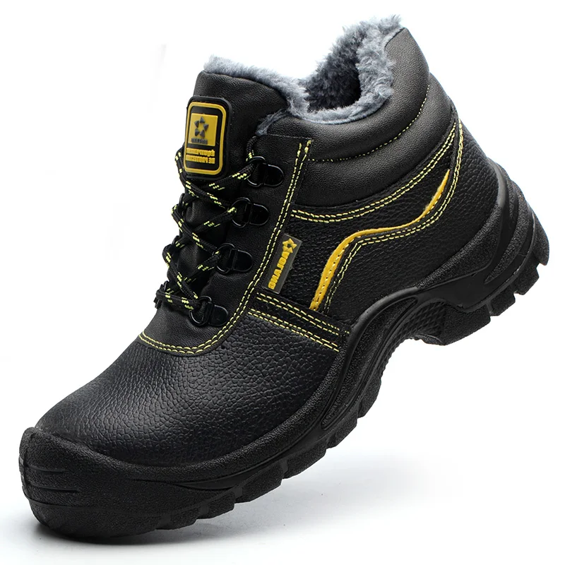 Мужские повседневные безопасные ботинки из натуральной кожи со стальным носком