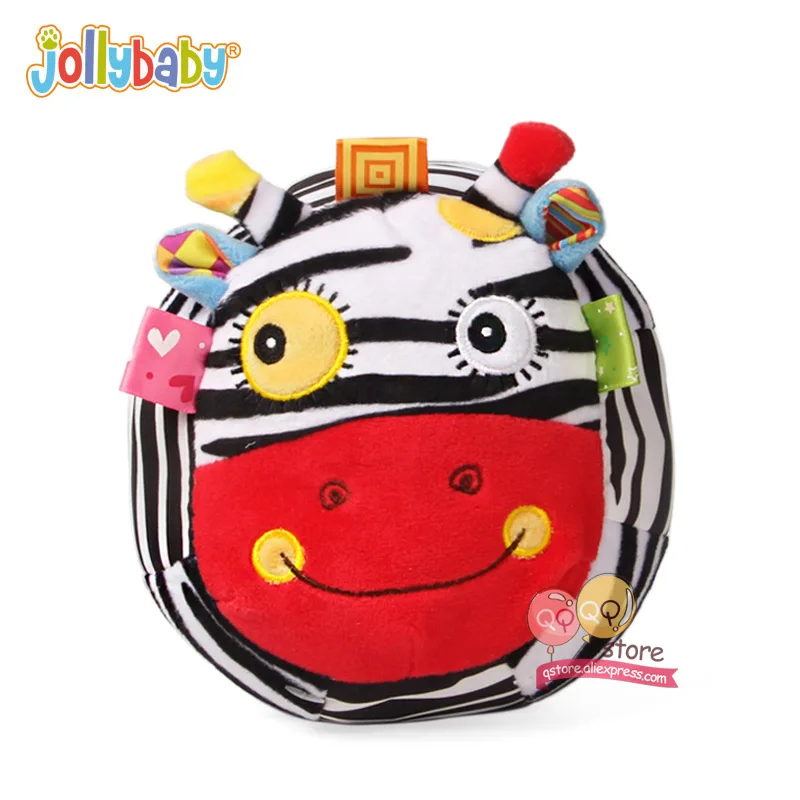 Zebra NO Box Jollybaby плюшевые мягкие детские шарики развивающие игрушки мягкие животные погремушка комфорт обучения чувство для детей 0-12 месяцев подарок - Цвет: Zebra NO Box