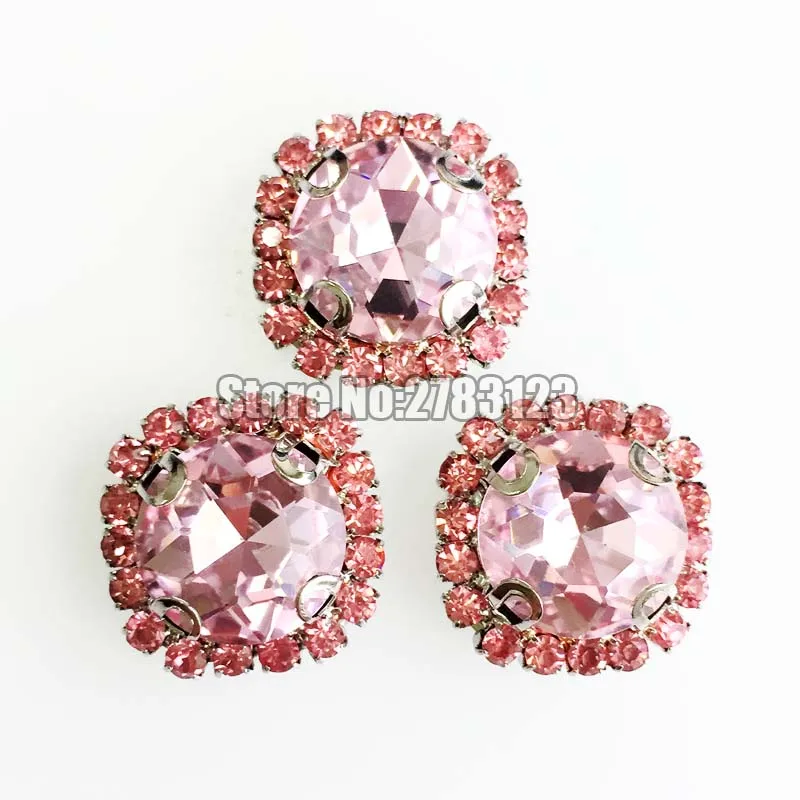 Бесплатная доставка 12 мм розовая цепь розовые стразы AAA + Хрустальное стекло для