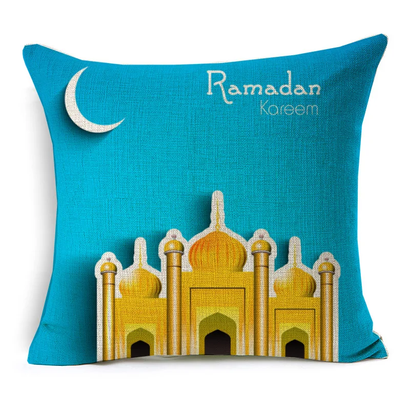 Рамадан Мубарак наволочки красочные светло-бежевые ислам тонкие льняные