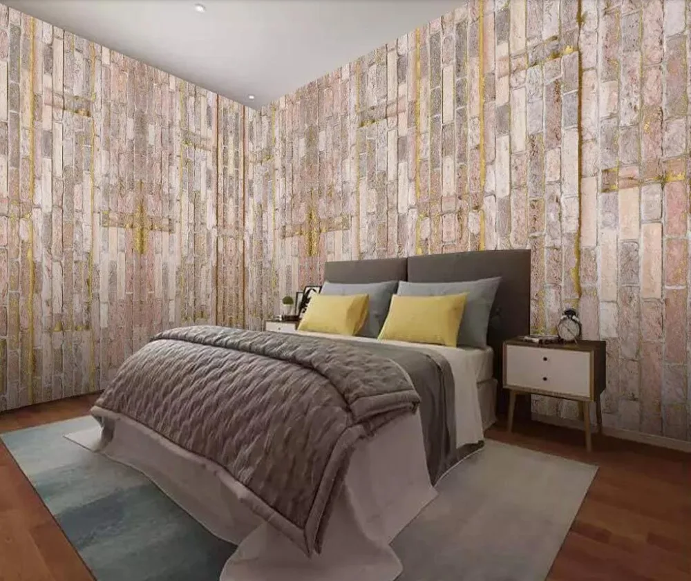 Custom large brick wall texture bedroom whole house background painting | Обустройство дома