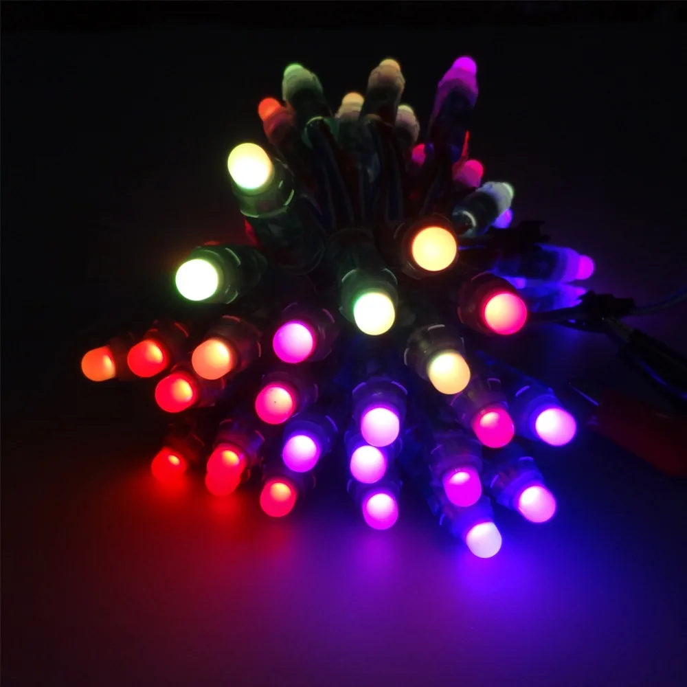 300 шт. быстрая доставка провод WS2811 12 мм RGB LED пикселей умный модуль String Node IP68 DC5V/12V |