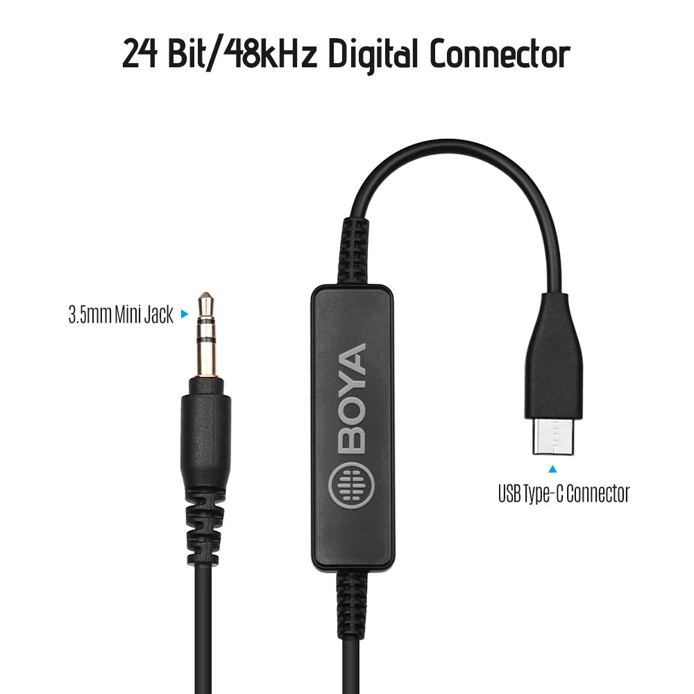 Аудиокабель BOYA для селфи микрофонов 3 5 мм с разъемом usb type C смартфонов аксессуары