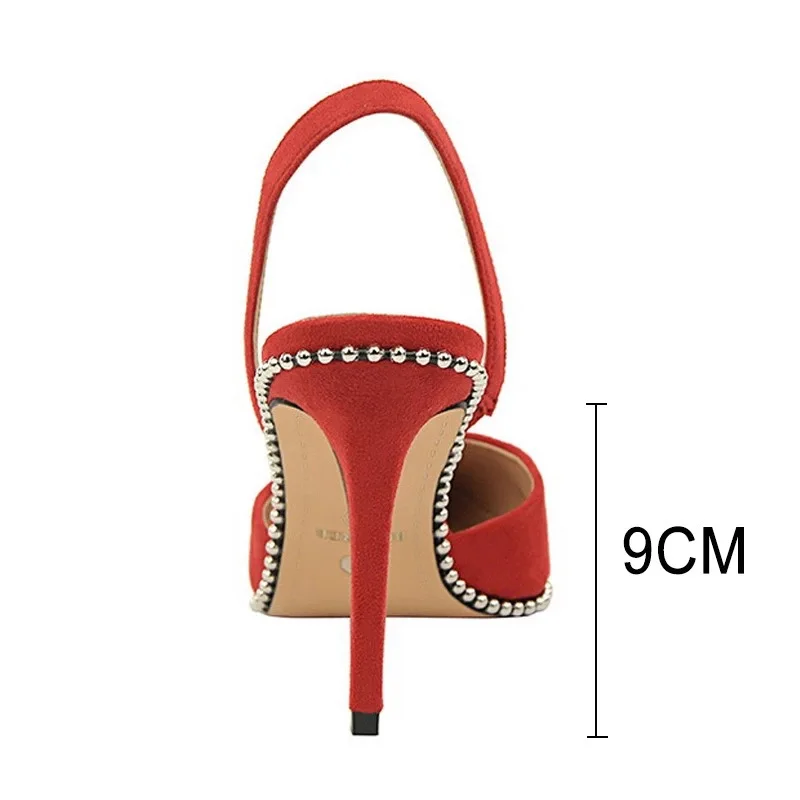 Women Pumps New Sandals Sexy High Heels Suede Shoes Heel Wedding Crystal Kitten Stiletto 9 CM | Обувь