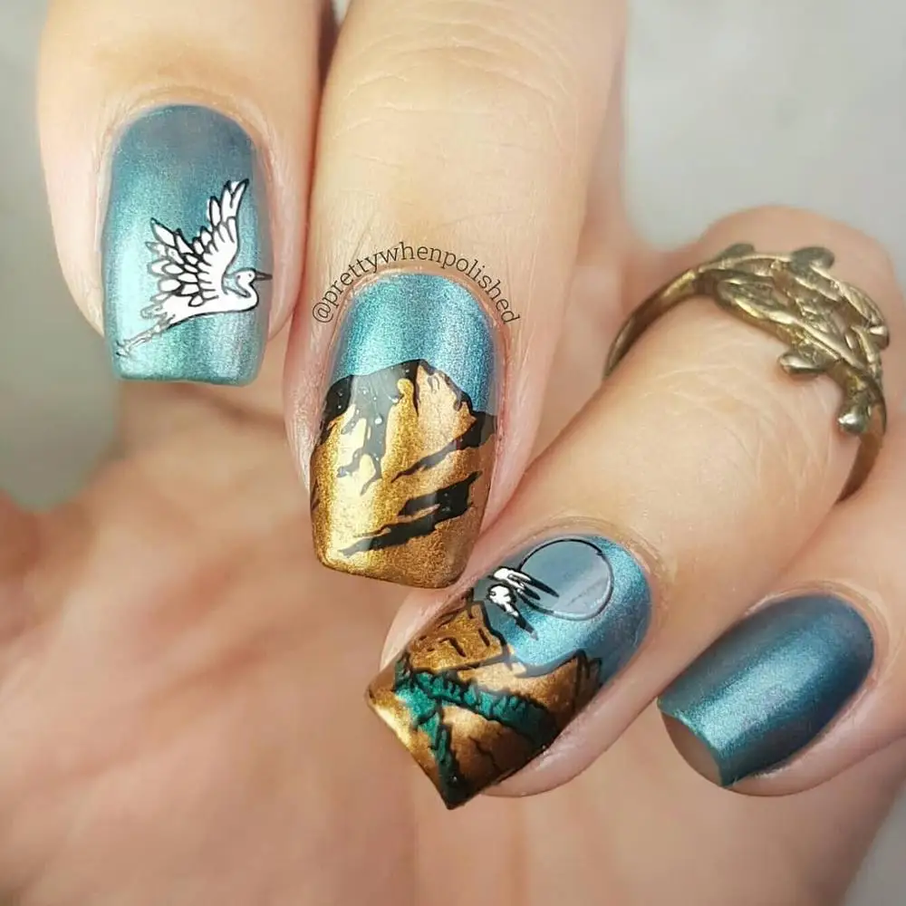 BORN PRETTY прямоугольная пластина для штамповки ногтей Ландшафтный рисунок дизайн ногтей изображение штамп для ногтей шаблон китайский Style-L003
