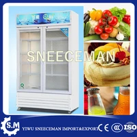 2 doors 600l vertical beverage cooler cabinet for commercial use