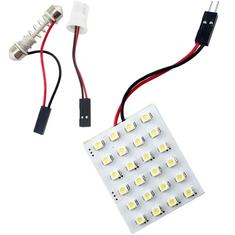 YM E Bright 100 шт. панельные лампы s 3528 SMD 1210 24 светодиодные для чтения Festoon Dome Bulb Lamp T10 +