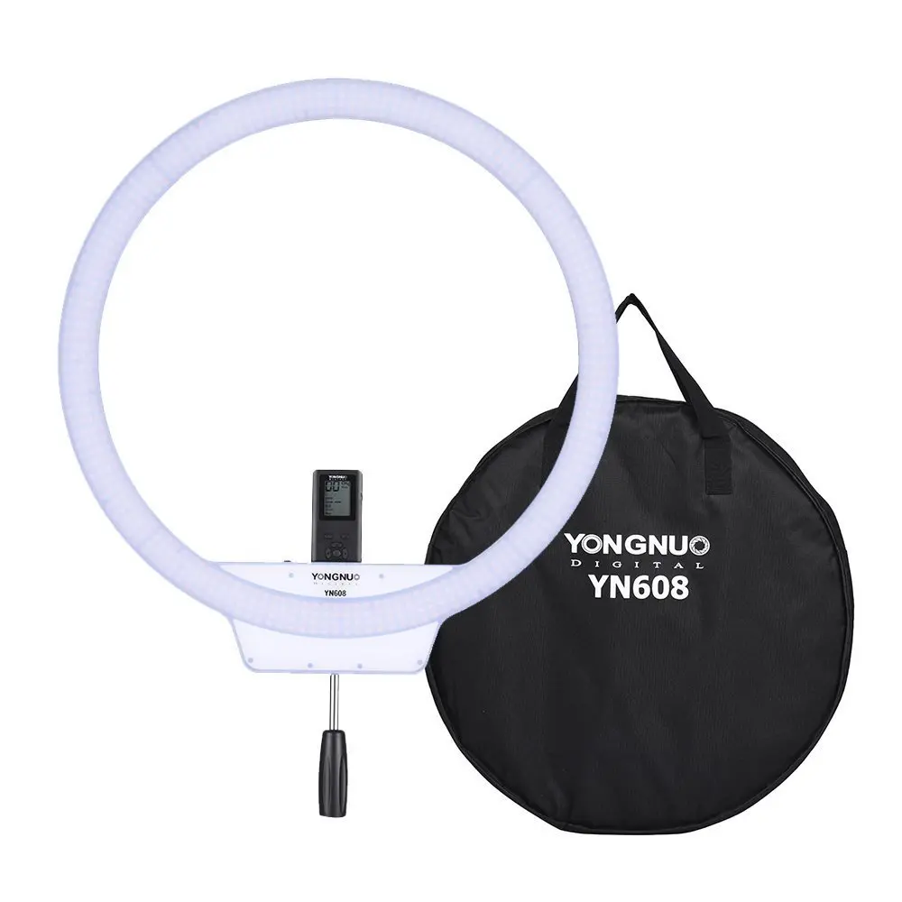 Кольцевой светильник для селфи YongNuo YN608 3200K ~ 5500K двухцветная Температура