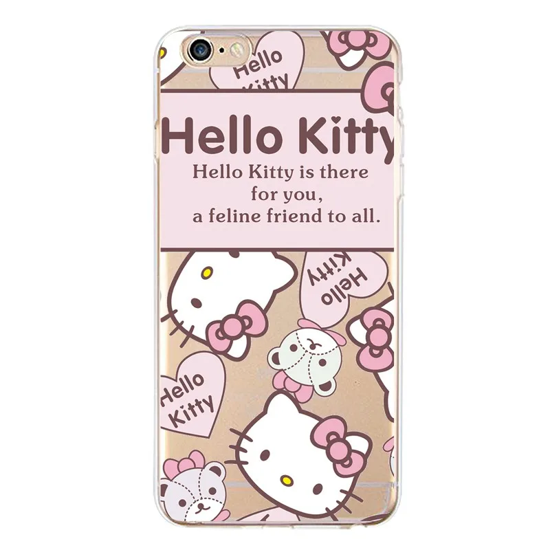 Soft Clear TPU Phone Case For iPhone 4/4s 5 5s 6 6plus 7 8plus x Silicone Pooh Hellokitty Panda Cover Free Shipping | Мобильные