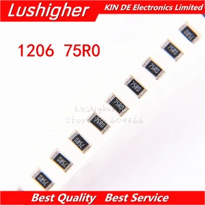 100 шт. 1206 SMD резистор 1% 75ohm 75R0 75 Ohm 75R