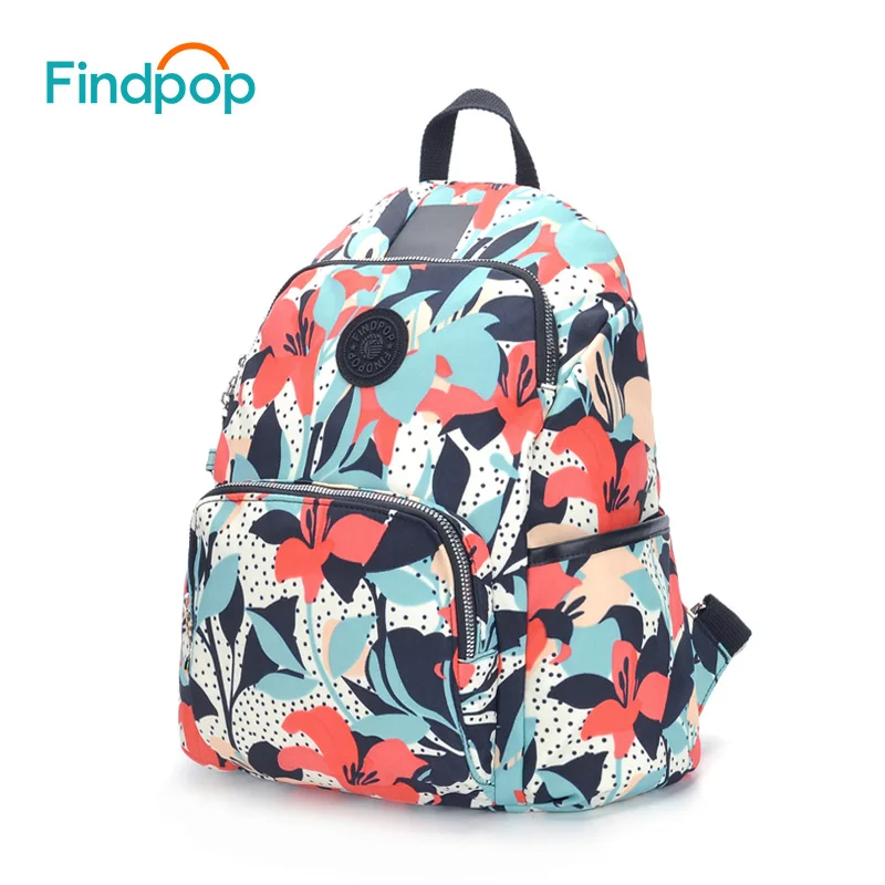Новый рюкзак с защитой от кражи Findpop женский водонепроницаемый цветочным принтом