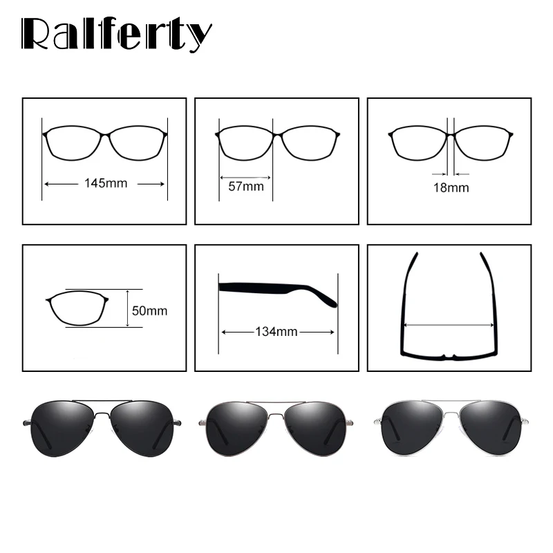 Ralferty Pilot Солнцезащитные очки для мужчин поляризованные UV400 Высокое качество