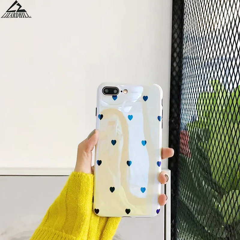 Lizardhill Fashion Blu-ray phone Cases For iPhone 7 Plus white Love Heart soft silicone Cover x 8 6 s 6s coque fundas |