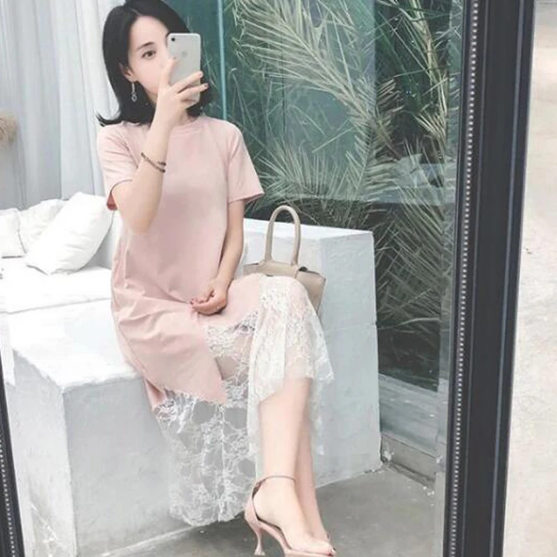 

Lace Patchwork Maternity Dresses Pink Casual Maternity Clothes Maternity Casual Comfortable Pregnancy Dresses Womens Dresses