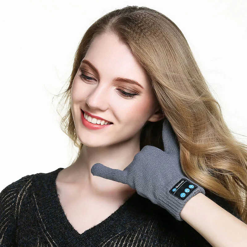 Новые Bluetooth Сенсорный экран перчатки зимние теплые вязаные с звонком