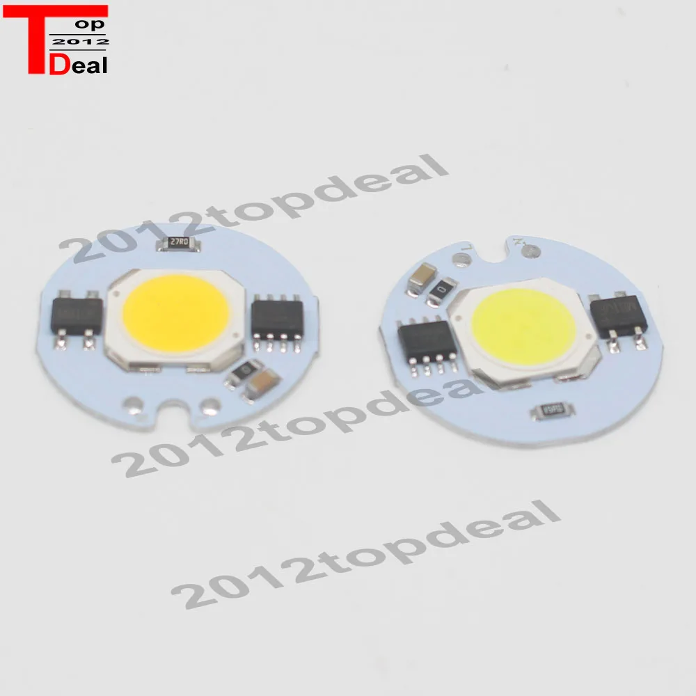 COB LED лампа чип 3 Вт 5 7 9 220 В IP65 умный IC драйвер Холодный/теплый белый Светодиодный