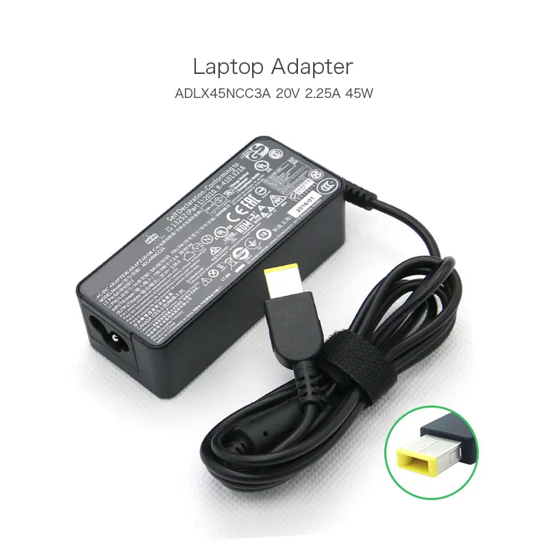 

Original 45W 20V 2.25A AC Adapter ADLX45NCC3A 5A10H03912 SA10E75793 00HM615 For Lenovo Ideapad S210T K2450 S210 Square Pin