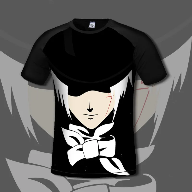 Новинка аниме Мужская футболка серого цвета костюм для косплея с коротким