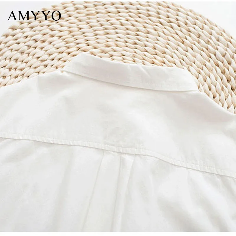 AMYYO 2017 Новый Белый С Длинными Рукавами Рубашки Корейский Тонкий Каваи Кролик