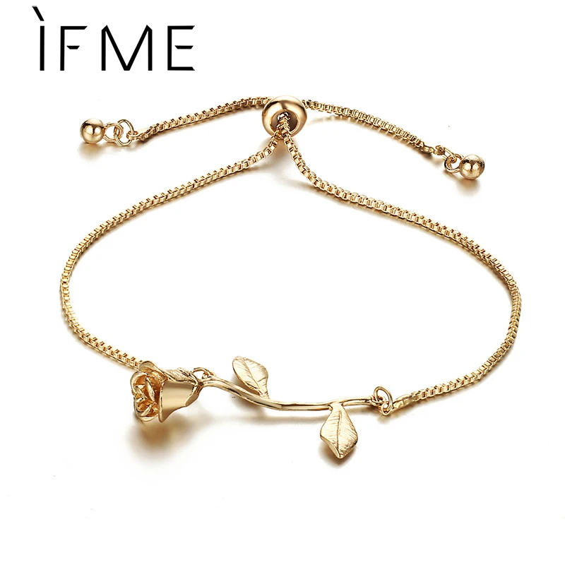 Женский браслет из сплава IF ME регулируемый розового золота и сплава|alloy bracelet|bracelet