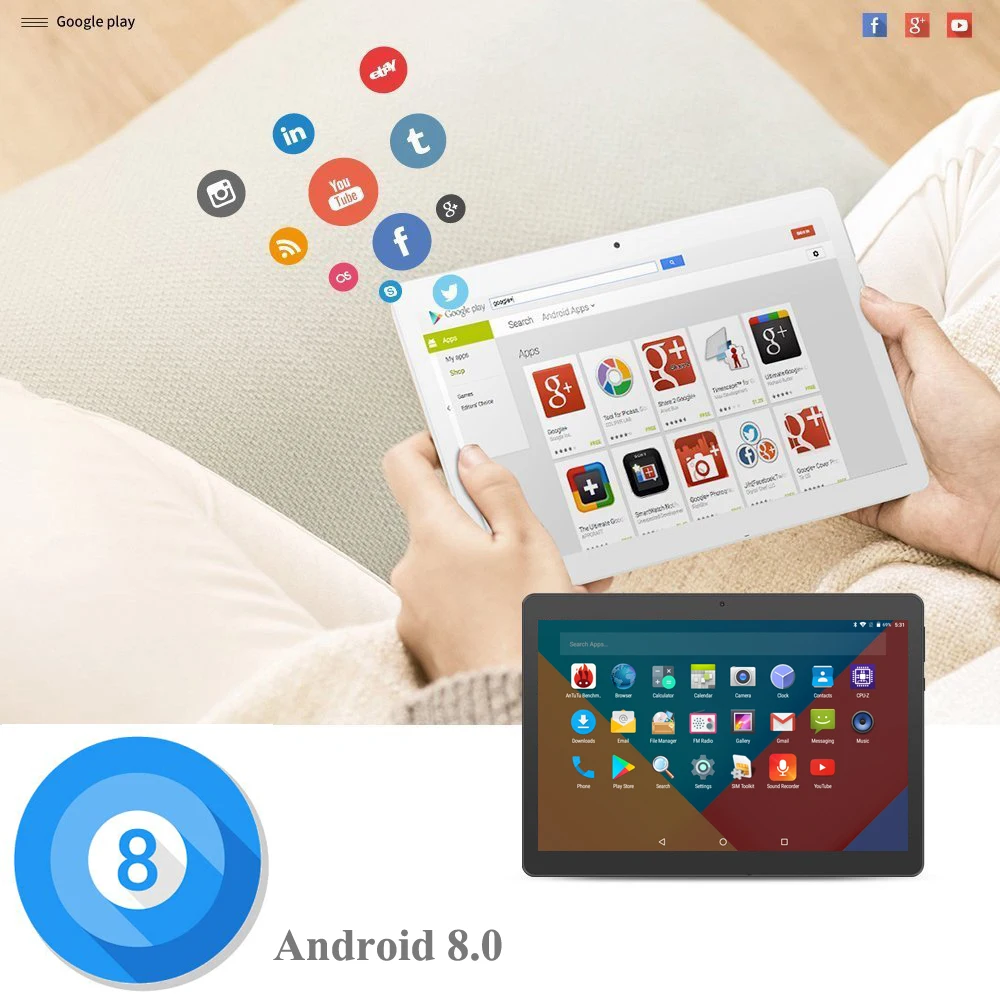 Супер закаленное стекло 2.5D 10 дюймов 3G 4G LTE планшет Android 9 0 Восьмиядерный 6 Гб RAM 64 ROM 8