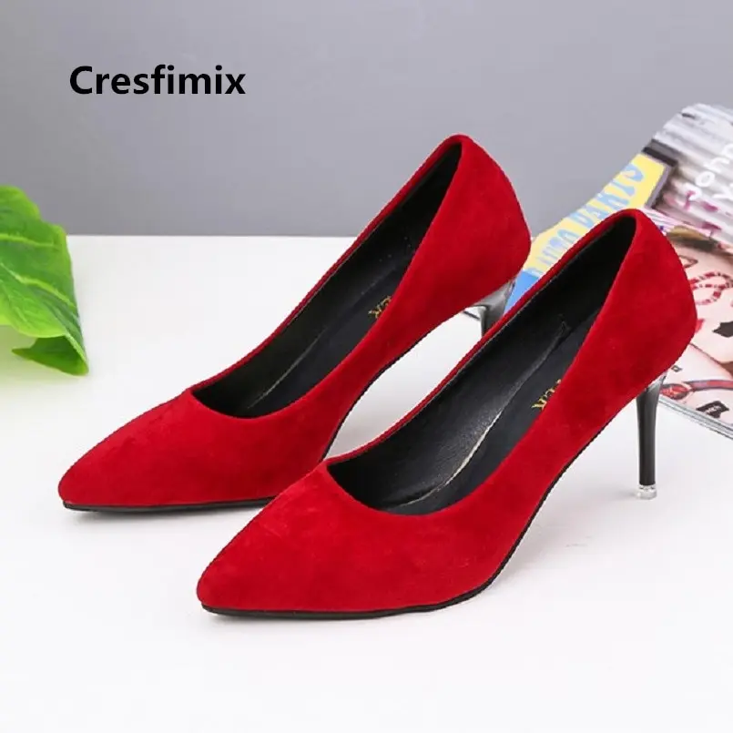 Cresfimix/женские модные классические черные туфли-лодочки на высоком каблуке