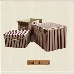 Red stripe Мультяшные тканевые контейнеры для хранения, квадратная корзина для хранения в виде животных, хлопковая складная коробка для хранения игрушек, Органайзер - Цвет: Red stripe