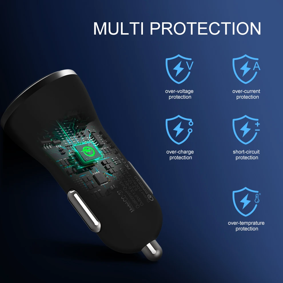 SeenDa автомобильное зарядное устройство с двумя usb портами Quick Charge 3 0 мобильный