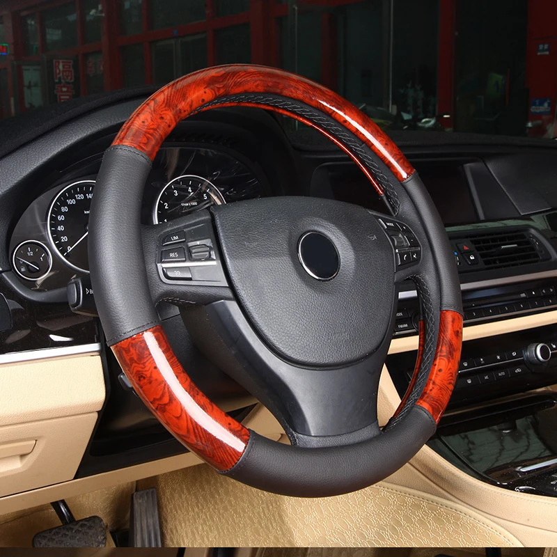 Новейший Универсальный Делюкс Burl Wood Hyper-Flex Core чехол на руль, светильник из кожи под дерево, удобный, подходит для 38 см/15"