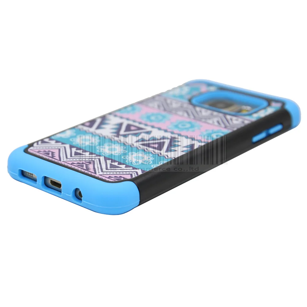 Phone Case For Samsung Galaxy S7 Edge Dual Layer Tribal Totem Armor PC+Silicone Shockproof Protective Hard PC Back Cover |