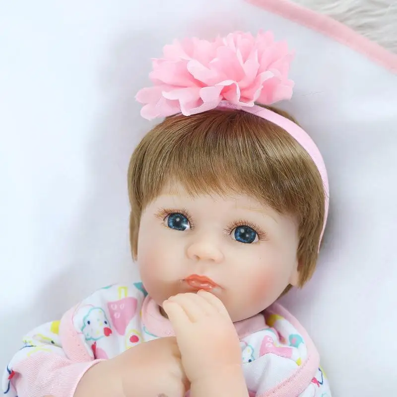NPK 40 см новая силиконовая кукла reborn baby, игрушка для девочек, brinquedos, подарок на день рождения для детей, виниловая кукла для новорожденных, голубые глаза