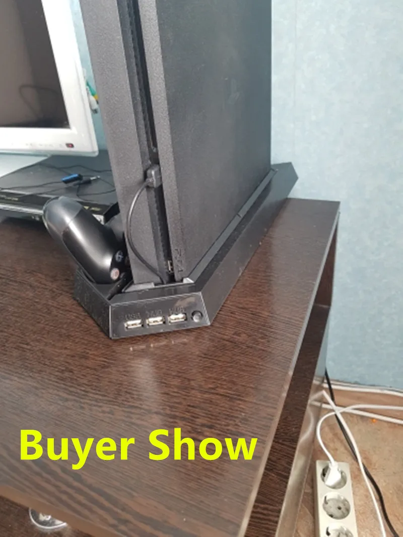 Вертикальная подставка для PS4 Slim и охлаждающий вентилятор с радиатором Подставка