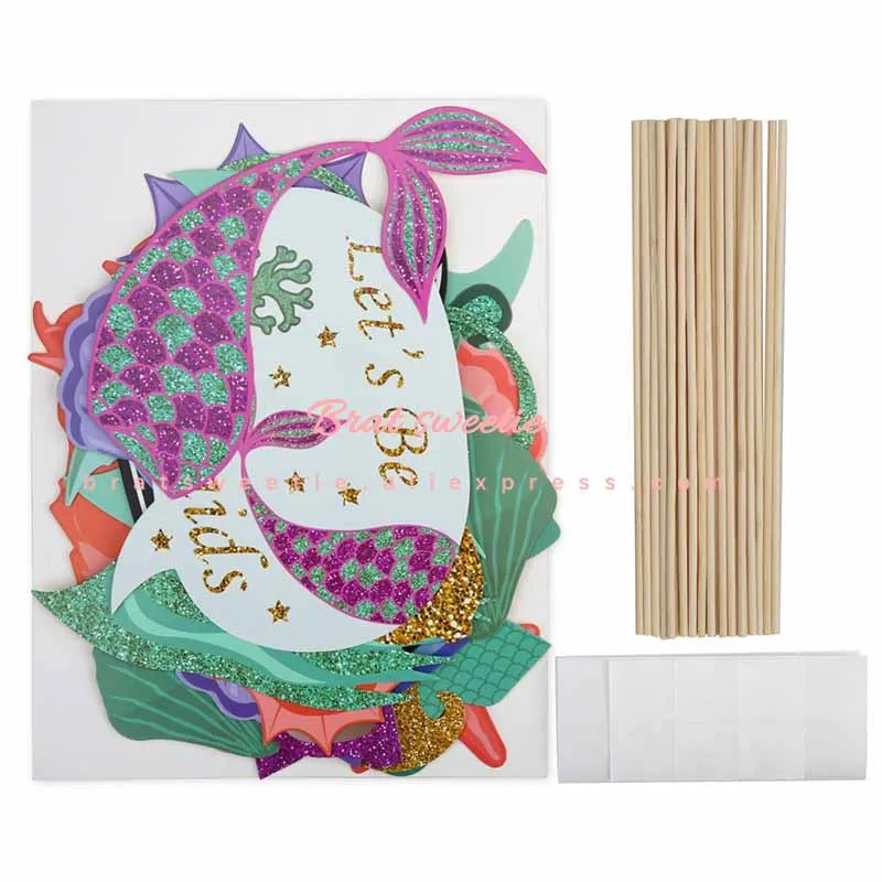 26 шт Русалка Фотокабины реквизит комплект с рисунком маленькая русалочка