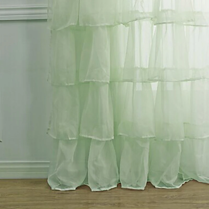 Tulle 1 piece Топ Мода настоящая Кортина занавески Европейский отвесный для спальни сладкий лист лотоса для принцессы гостиной Тюль панели - Цвет: Tulle 1 piece