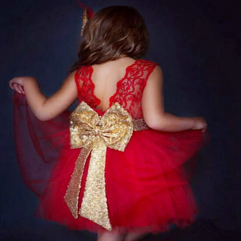 Элегантные Детские платья с большим бантом для девочек Вечерние Vestido Infantil